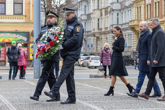 Plzeň si připomněla výročí narození T. G. Masaryka u památníku národního osvobození