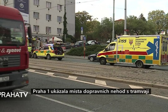 Praha 1 ukázala místa dopravních nehod s tramvají