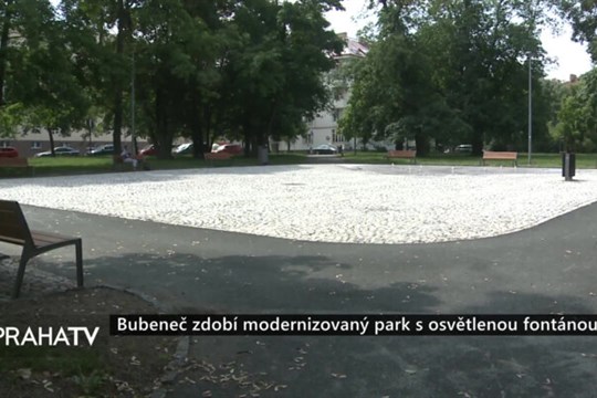 Bubeneč zdobí modernizovaný park s osvětlenou fontánou