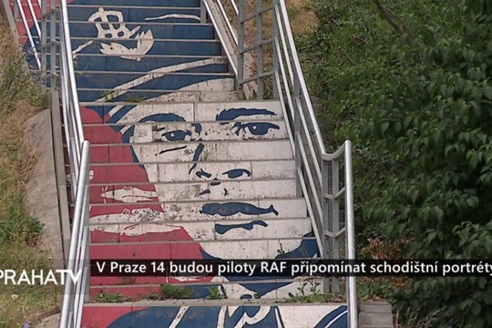 V Praze 14 budou piloty RAF připomínat schodištní portréty