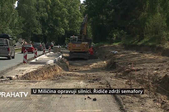 U Miličína opravují silnici. Řidiče zdrží semafory