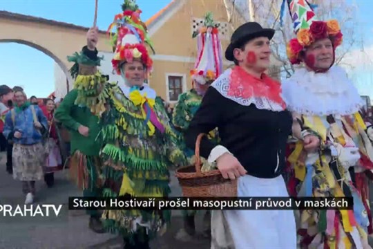 Starou Hostivaří prošel masopustní průvod v maskách