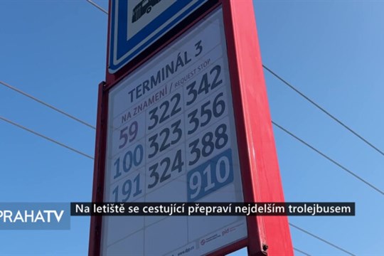 Na letiště se cestující přepraví nejdelším trolejbusem