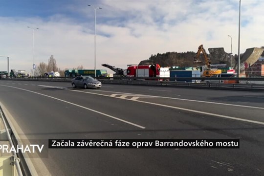 Začala závěrečná fáze oprav Barrandovského mostu