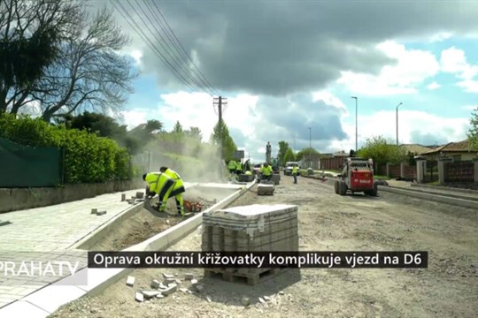 Oprava okružní křižovatky komplikuje vjezd na D6