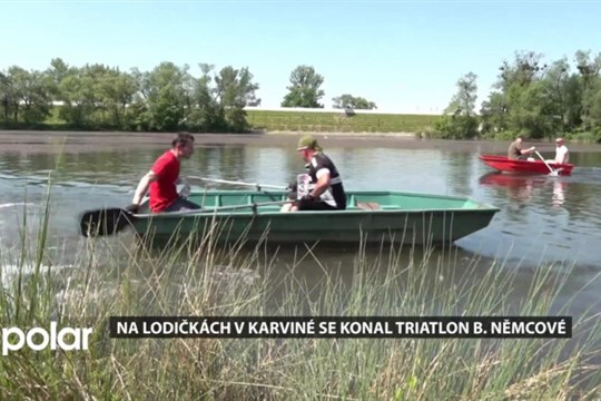 Na Lodičkách v Karviné se konal triatlon Boženy Němcové. Jednou z disciplín bylo veslování