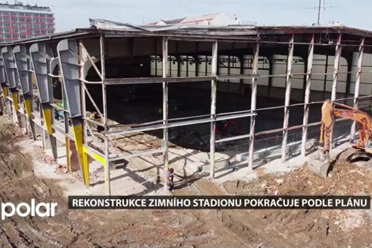 V Opavě pokračuje rekonstrukce zimního stadionu. Ocelovou konstrukci znovu prověří statik