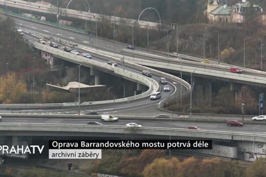 Oprava Barrandovského mostu potrvá déle