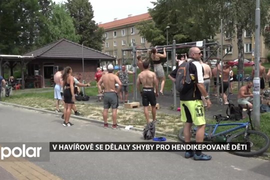 V Havířově sportovci dělali shyby pro hendikepované děti