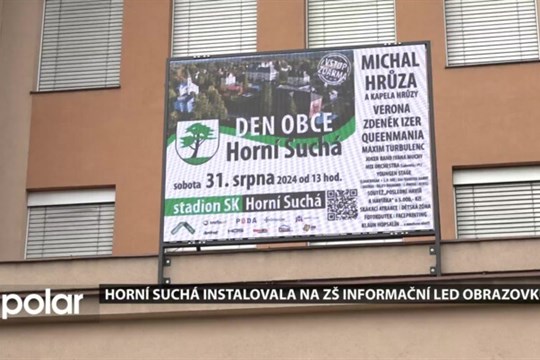 Horní Suchá instalovala na ZŠ informační LED obrazovku