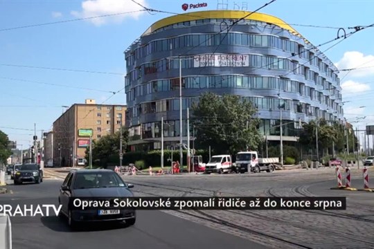 Oprava Sokolovské zpomalí řidiče až do konce srpna