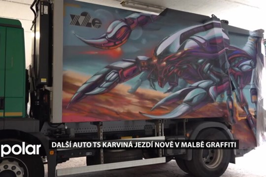 Další auto TS Karviná jezdí nově v malbě graffiti