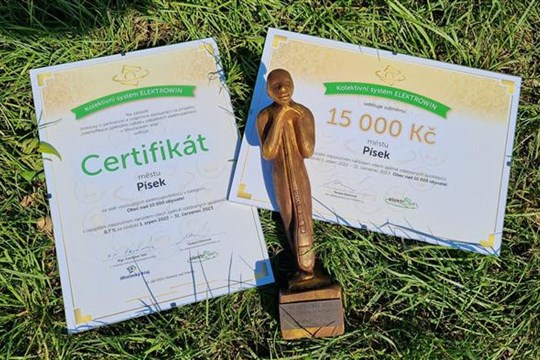 Obyvatelé Písku získali elektrooskara, jsou nejlepší v třídění elektroodpadu v Jihočeském kraji